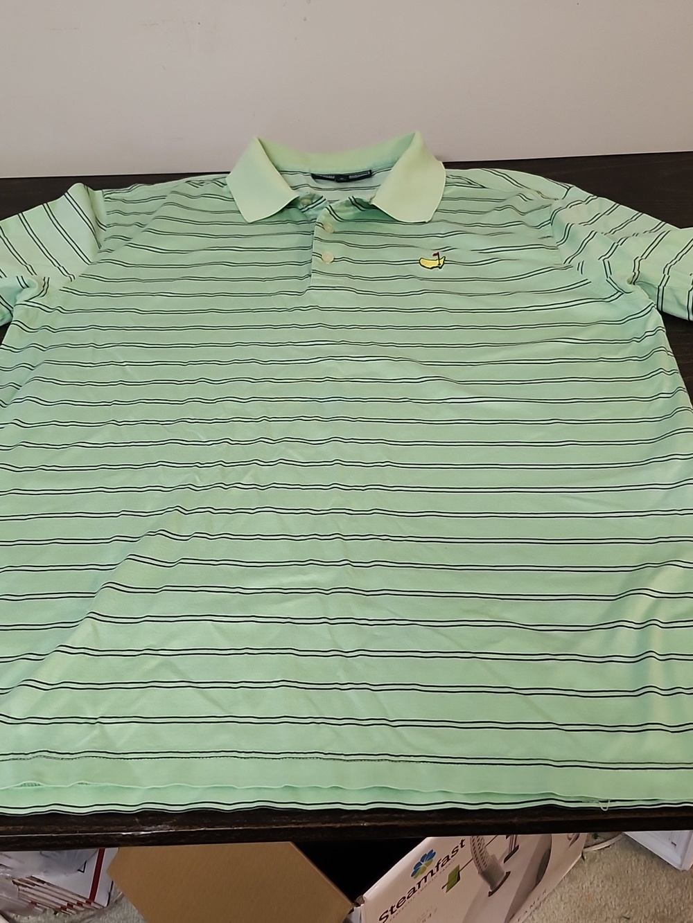 Masters polo Mens Size Large Green Stripe Golf